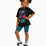 Teal Wild Moves Biker Short Set