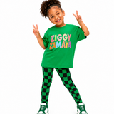 Grass Green Check Legging Set