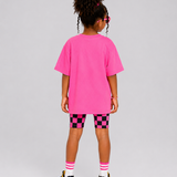 Pink Star Pop Biker Short Set