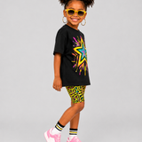 Neon Starburst Biker Short Set
