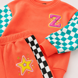 The Move Jogger Set — Coral Check Star