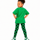 Grass Green Check Legging Set