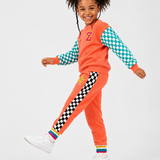 The Move Jogger Set — Coral Check Star