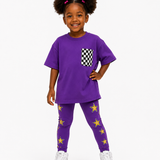 Purple Pocket Star Legging Set