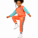 The Move Jogger Set — Coral Check Star